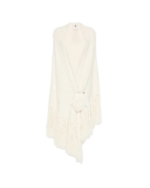 Chiara Is White Fringe-Trim Cape