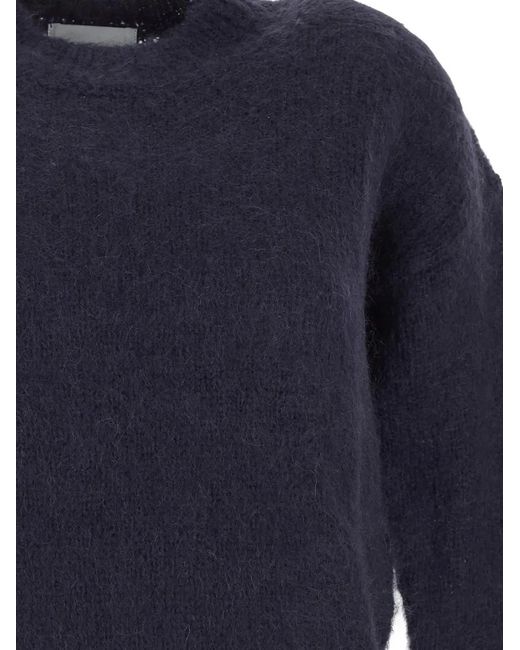 Isabel Marant Blue Crew-Neck Textured Sweater