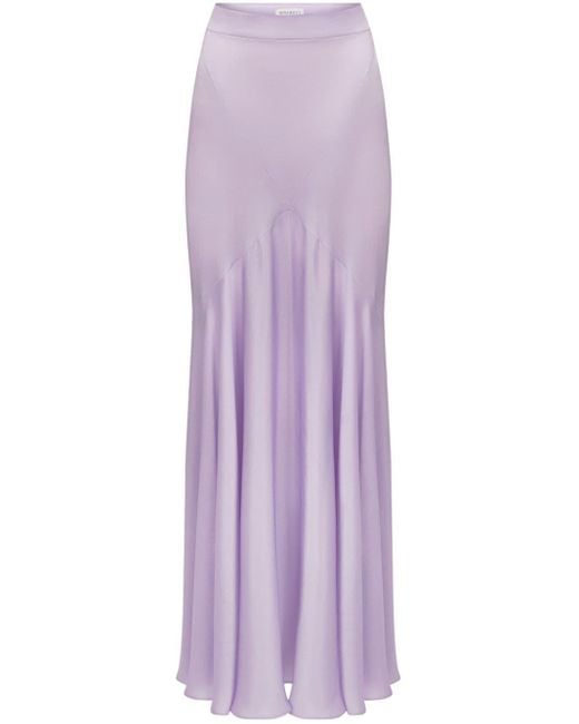 Nina Ricci Purple Satin Maxi Skirt