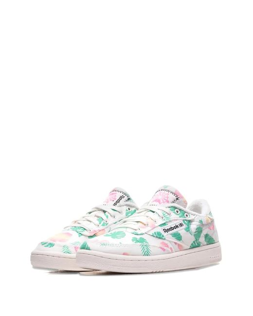 Reebok Blue Club C 85 Floral-Print Trainers