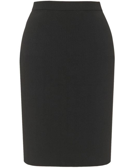 Saint Laurent Black Elasticated-Waistband Pencil Skirt