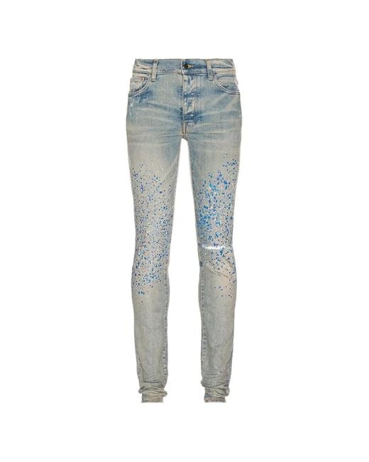 Amiri Blue Embellished Jeans for men