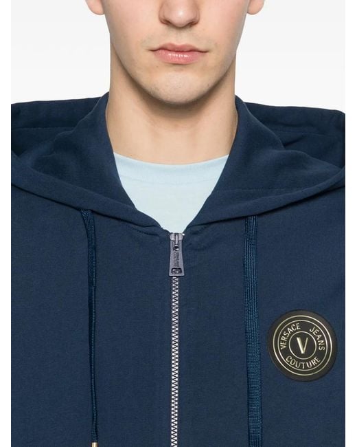 Versace Jeans Couture Blue Zip-Fastening Hoodie for men