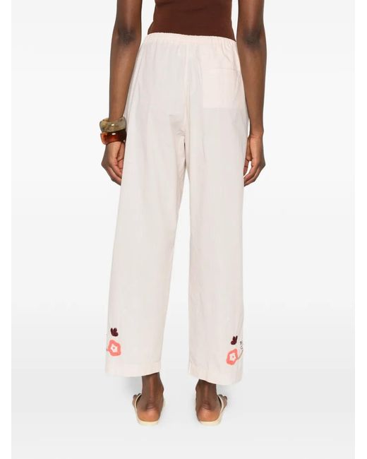 Forte_forte Natural Floral-Embroidered Trousers