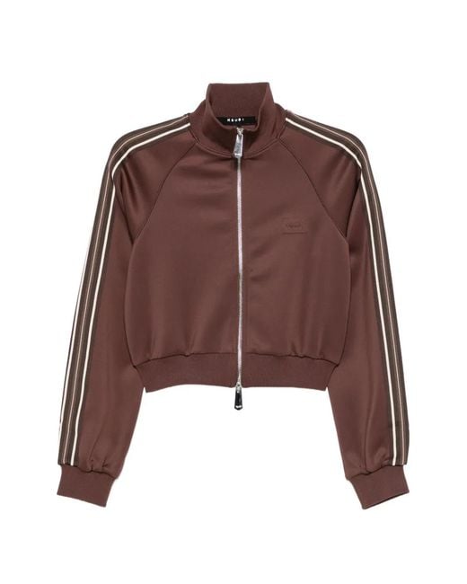 Ksubi Brown Cropped Zip-Fastening Sweatshirt