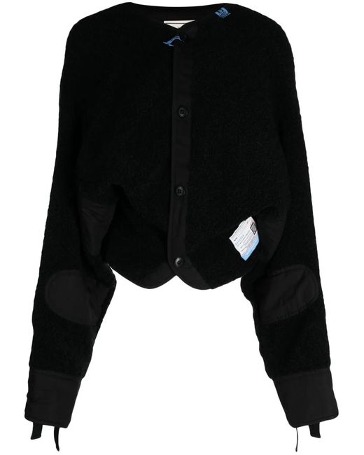 Maison Mihara Yasuhiro Black Boa Liner Cropped Jacket