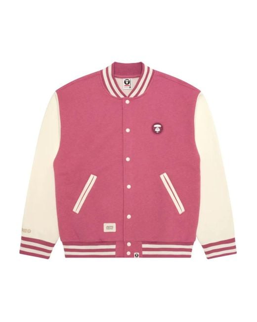 Bomber Con Applicazione Logo di Aape By A Bathing Ape in Pink da Uomo