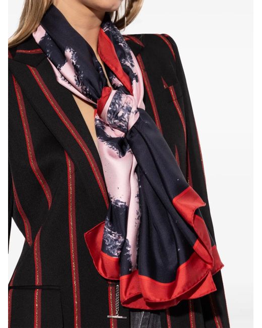 McQueen Blue Skull Shawl