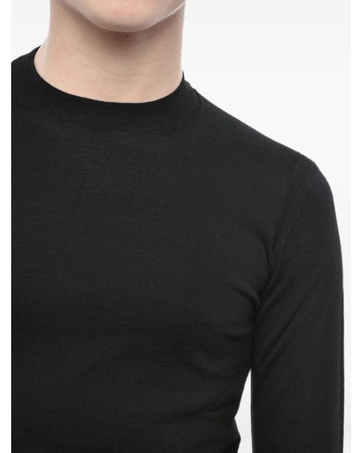 Paolo Pecora Black Crew-Neck Sweater for men