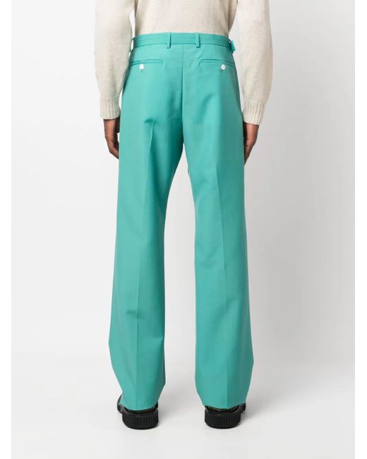 Lanvin Blue Belted Straight-Leg Trousers for men