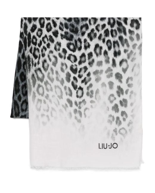 Liu Jo Black Animal-Print Scarf