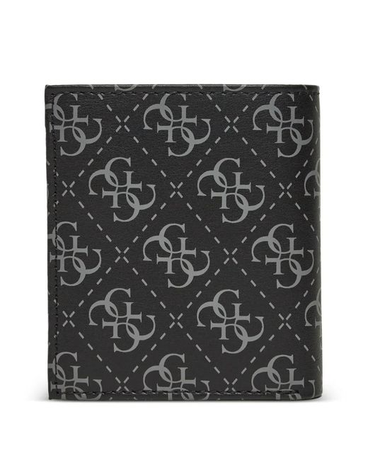 Guess Black Milano Monogram-Pattern Wallet for men