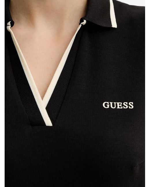 Guess Black Logo-Plaque Sleeveless Mini Dress