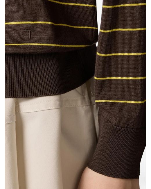 Tod's Brown Gestreifter Pullover