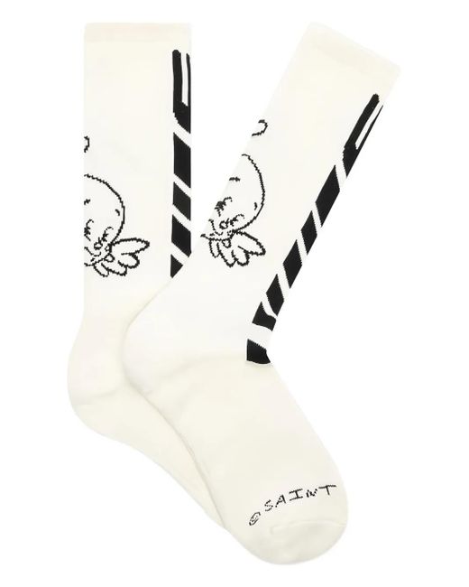 メンズ SAINT Mxxxxxx Angels 靴下 White