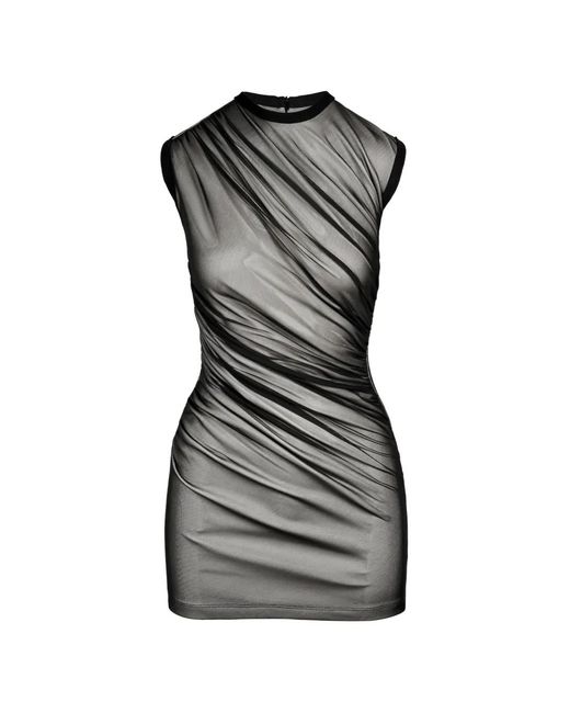 Ioana Ciolacu Black Swirl Ruched Mini Dress