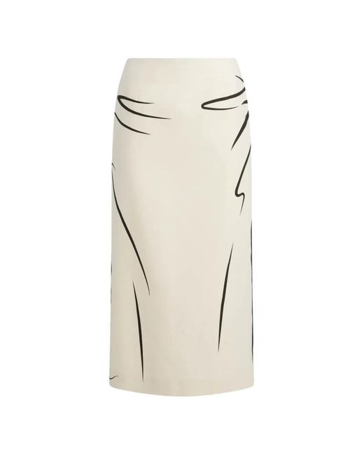 Moschino Natural Printed Cotton Skirt