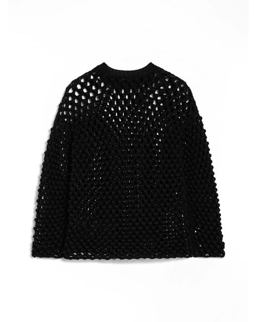 Jil Sander Black Pullover Mit Lochstrickmuster