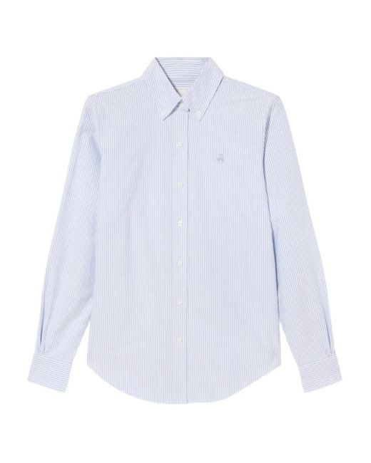 Brooks Brothers White Striped Oxford Shirt