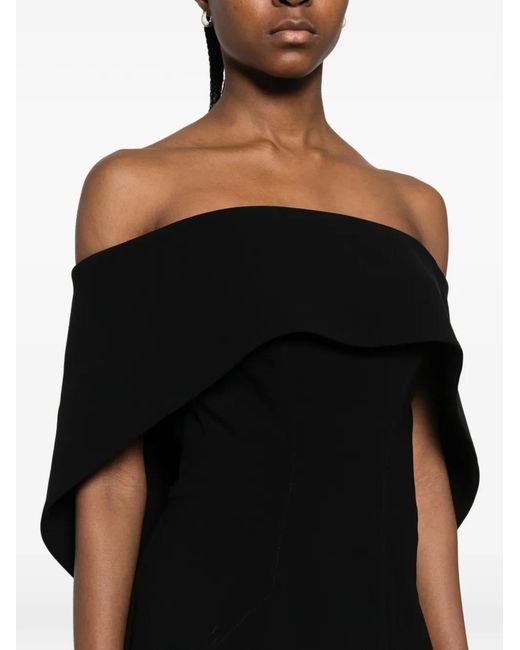 MITILIANE COUTURE Black Asymmetric-Bust Midi Dress
