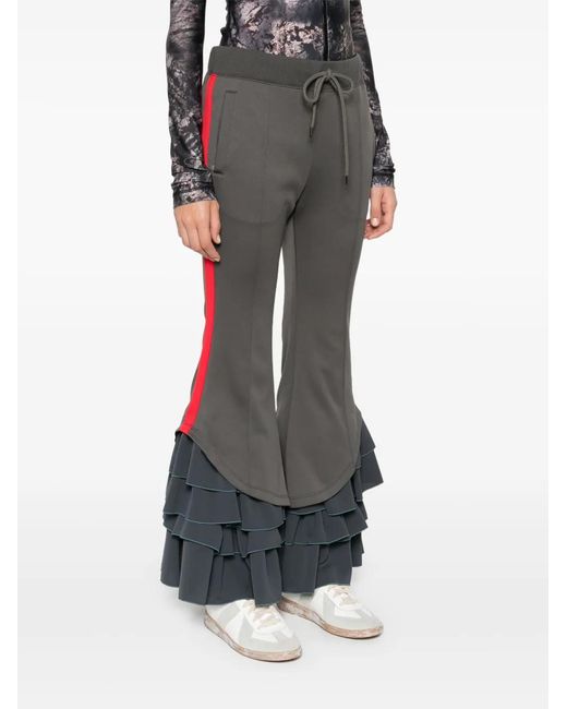 Facetasm Gray Ruffled Track Pants