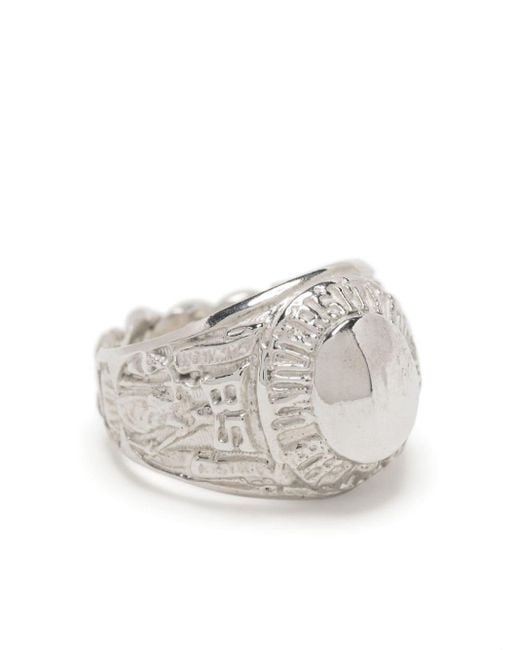 Martine Ali White Engraved-detail Ring for men