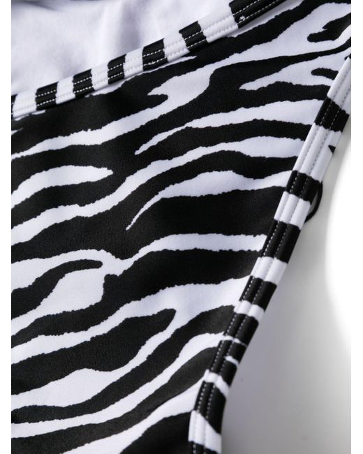 The Attico White Zebra-print Bikini