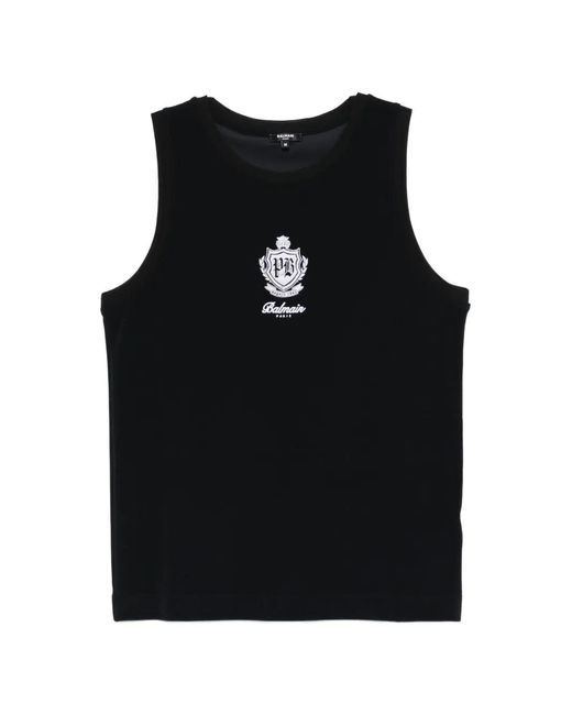 Balmain メンズ ブラック ロゴ タンクトップ 【公式通販】