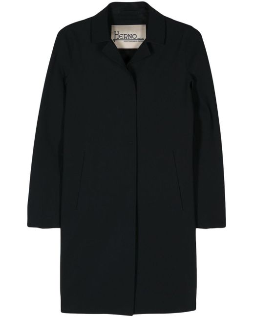 Herno Black Notched-collar Single-breasted Coat
