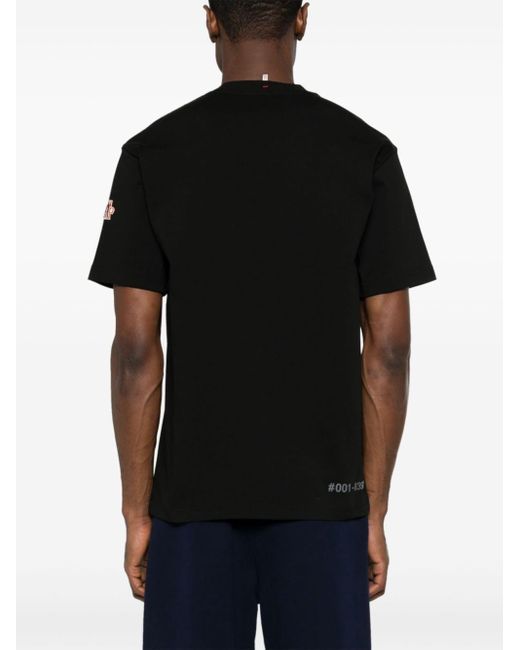 T-shirt con applicazione logo di 3 MONCLER GRENOBLE in Black da Uomo