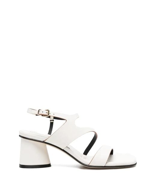 DONNARì White Strappy Leather Sandals