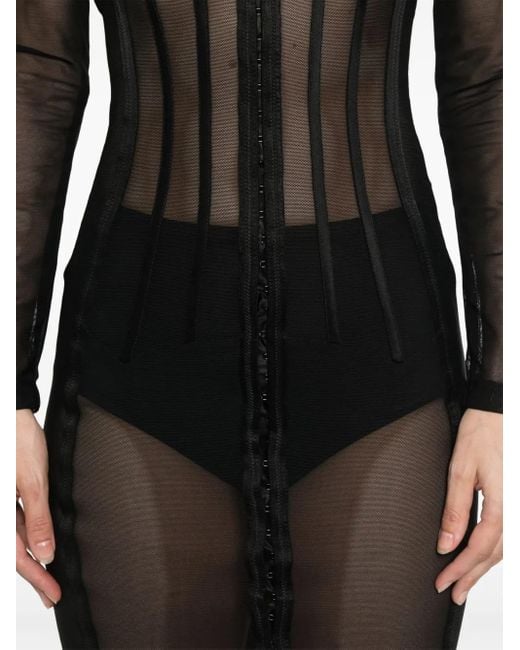 Elisabetta Franchi Black Tulle Midi Dress