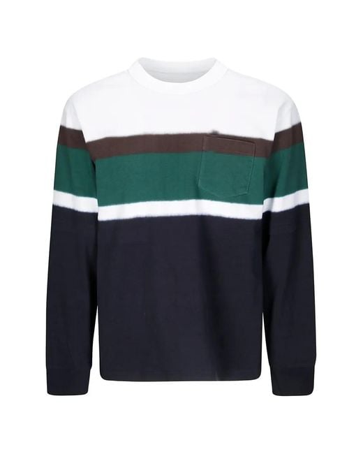 Sacai Blue Chusen-Dyed Sweatshirt for men
