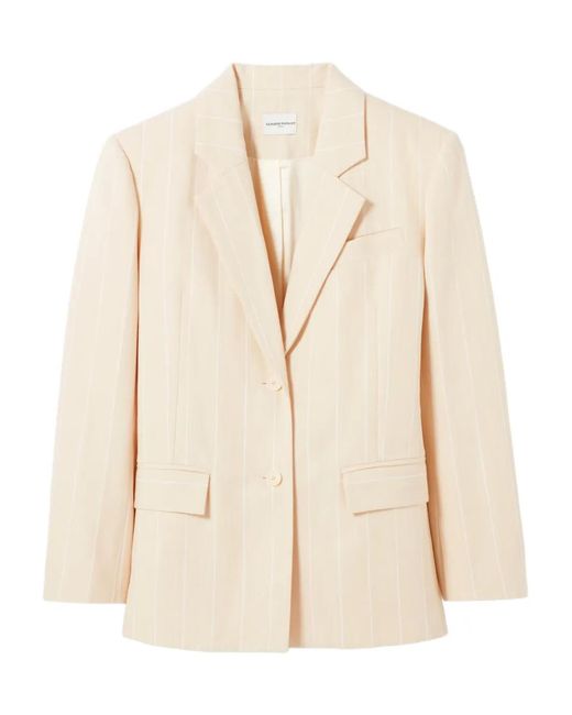 Claudie Pierlot ストライプ ポケット ジャケット Natural