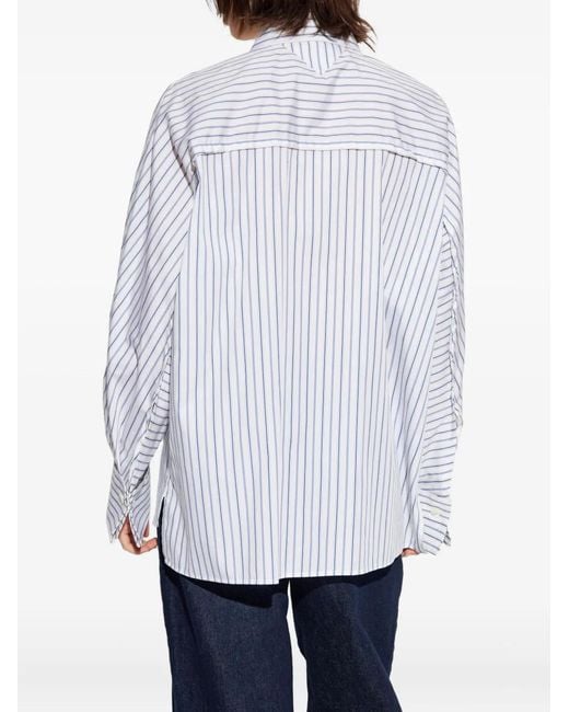 Lanvin White Striped Collared Shirt