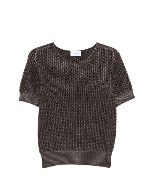 AROVESCIO Gray Short-Sleeve Top