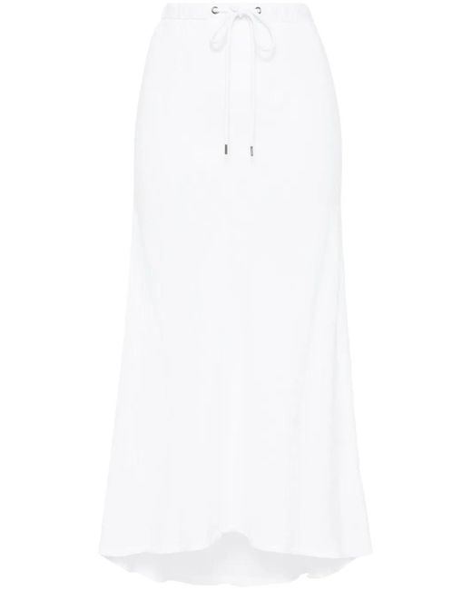 James Perse White Linen Midi Skirt