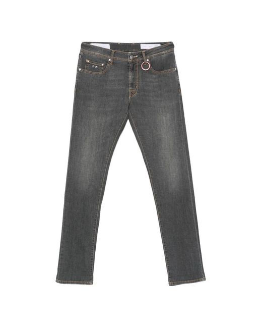 Sartoria Tramarossa Gray Michelangelo Logo-Patch Jeans for men