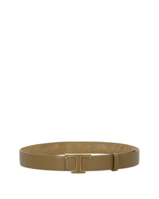 Tod's Natural T-Logo Belt