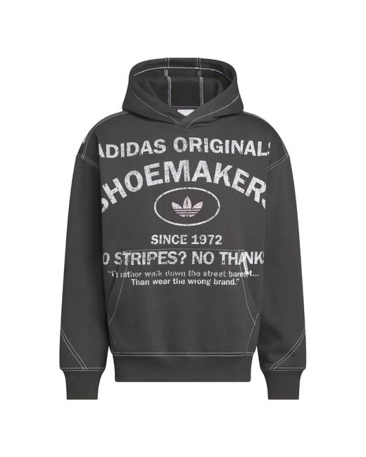 Adidas Gray Shoemaker Hooded Sweatshirt for men