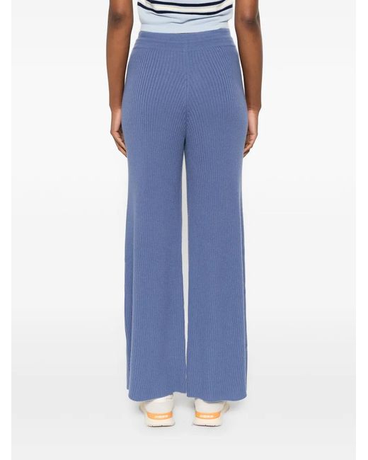 Bompard Blue Drawstring-Fastening Ribbed Trousers