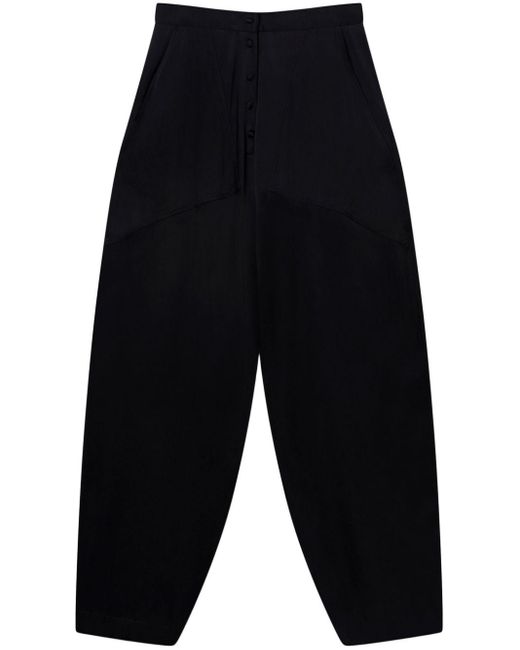 Stella McCartney Blue Panelled Satin Tapered Trousers