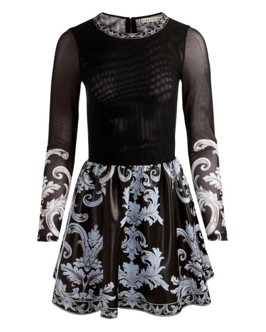 Alice + Olivia Black Chara Vegan Mini Dress