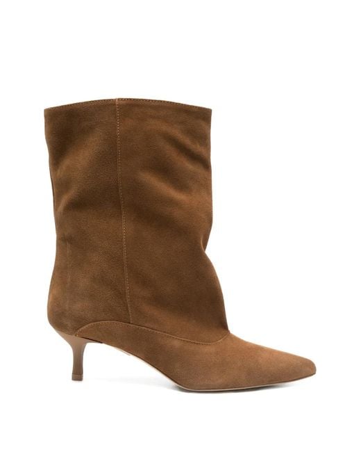 GISÉL MOIRÉ Brown Leather Boots