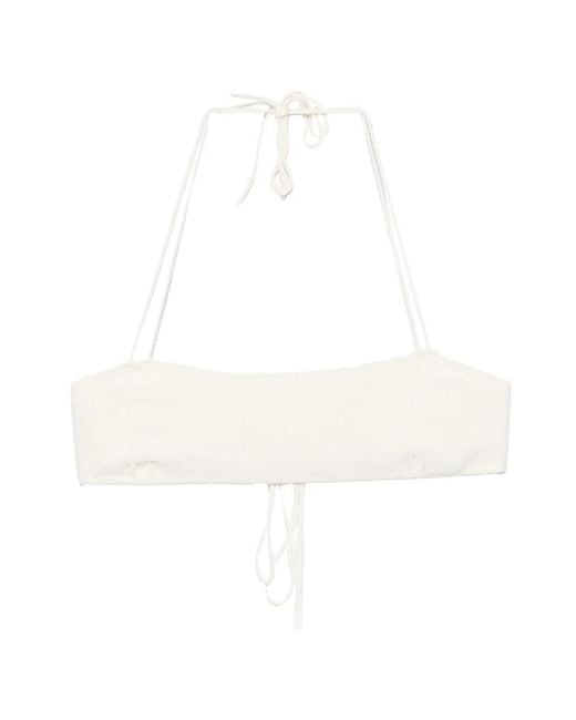 ELOU White Ora Crinkle Bikini Top