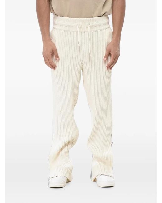 Off-White c/o Virgil Abloh Natural Lace-Up Ribbed Trousers for men
