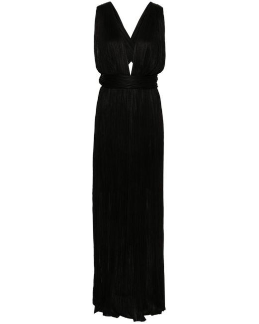 Robe longue Kim à design plissé Maria Lucia Hohan en coloris Black