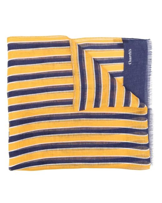 Church's Blue Striped Linen Scarf for men