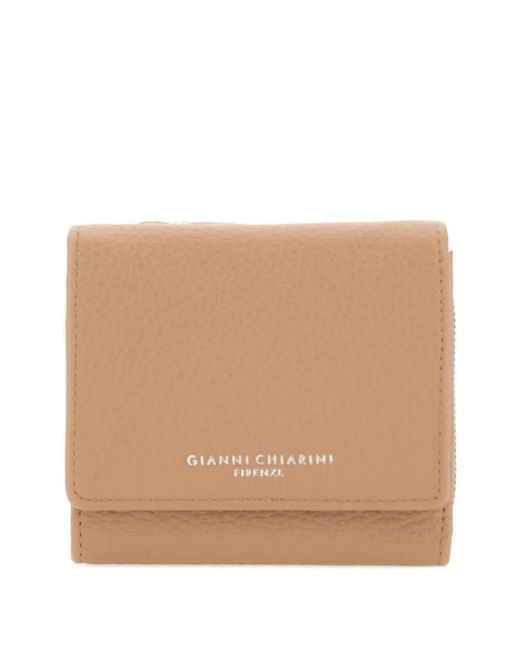 Gianni Chiarini Natural Pebbled-Leather Zip Wallet