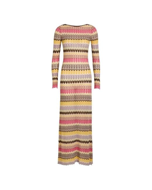 Faithfull The Brand White Maxi Chevron-Knit Long-Sleeve Dress